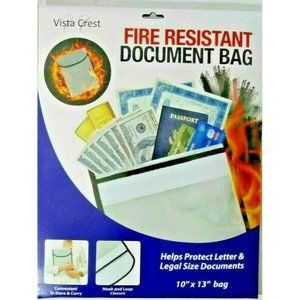 Fire Resistant Document Bag Helps Protects Important Papers Letters 10 x 13-In